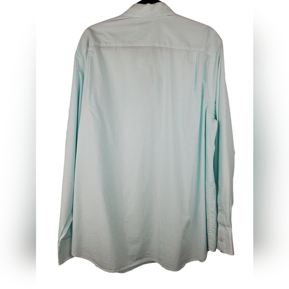 Men's Southern Tide Dress Shirt. Light gr/wt plaid. XL - Picture 9 of 10